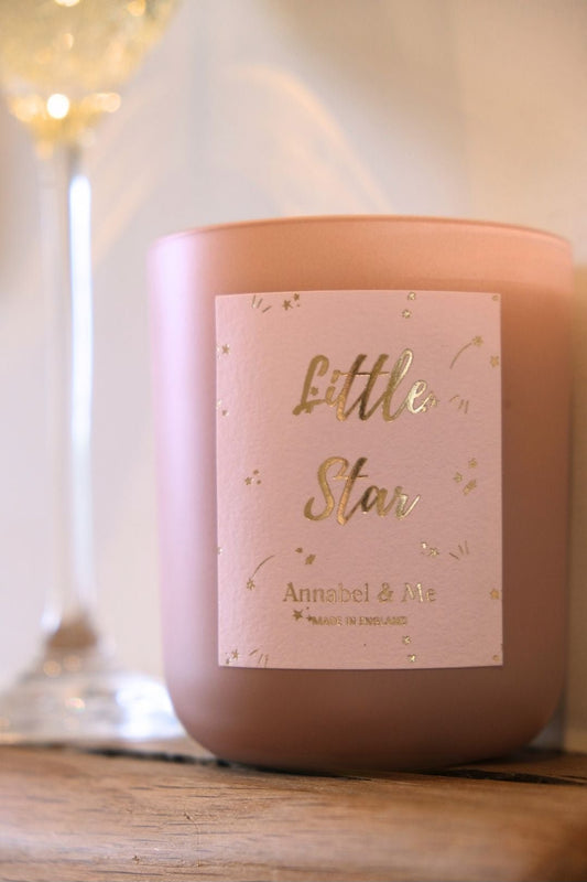 Sparkly G&T Little Star candle - lavender, juniper berry and lemon verbena - nude pink 20cl