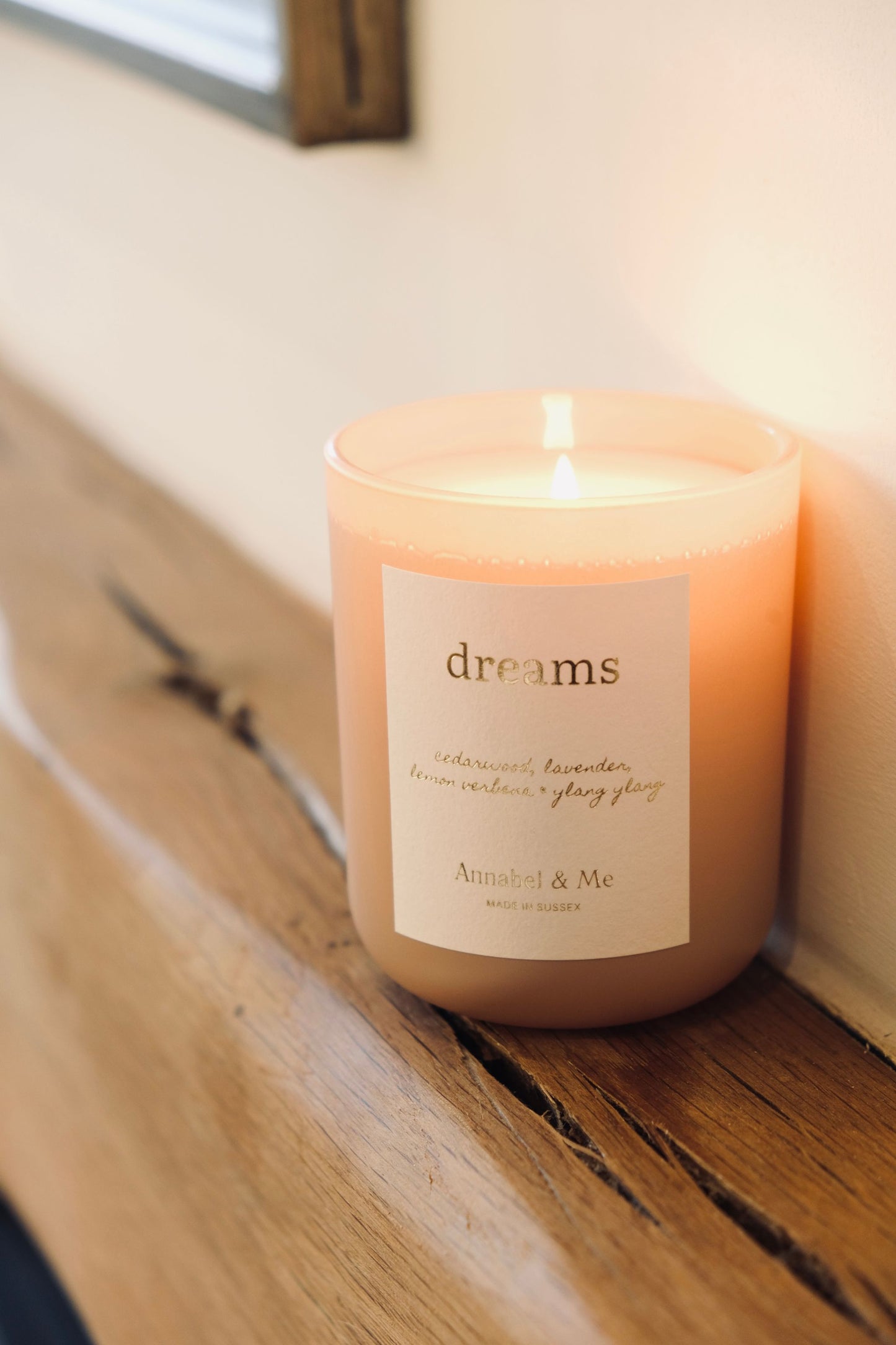 Dreams candle for deep relaxation - cedarwood, lavender, lemon verbena, and ylang ylang